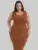 Vestido Plus Size Feminino Midi Canelado Alcinha Curve Modelador Decote Tamanho G1 G2 G3
