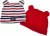 Zip Gorro Orelhinha (02 Peças) Listrado/Vermelho